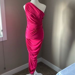 Norma Kamali Diana ruched one-shoulder dress. Size small. New no tag.